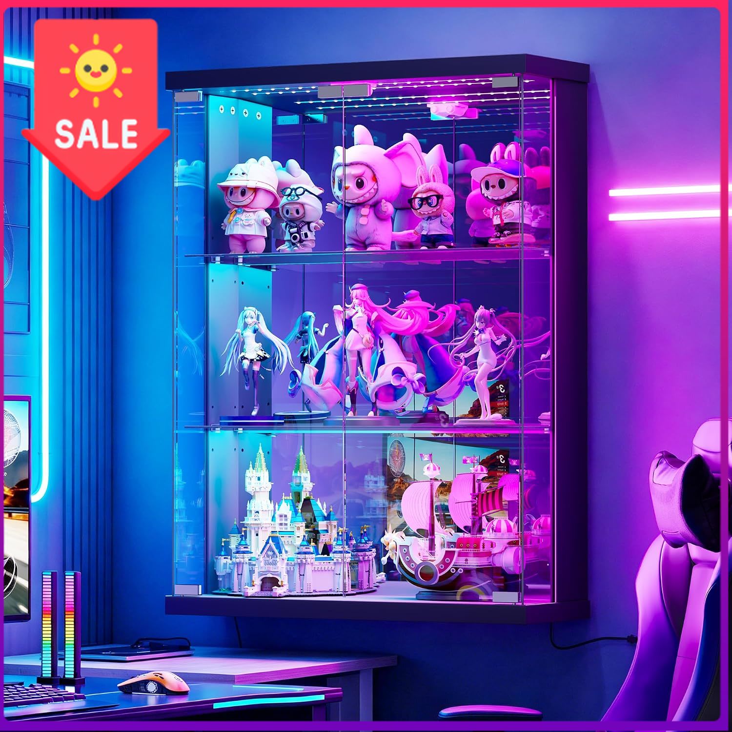 Wall Mount Glass Display Case  - Pop Display Shelf 评论和价格