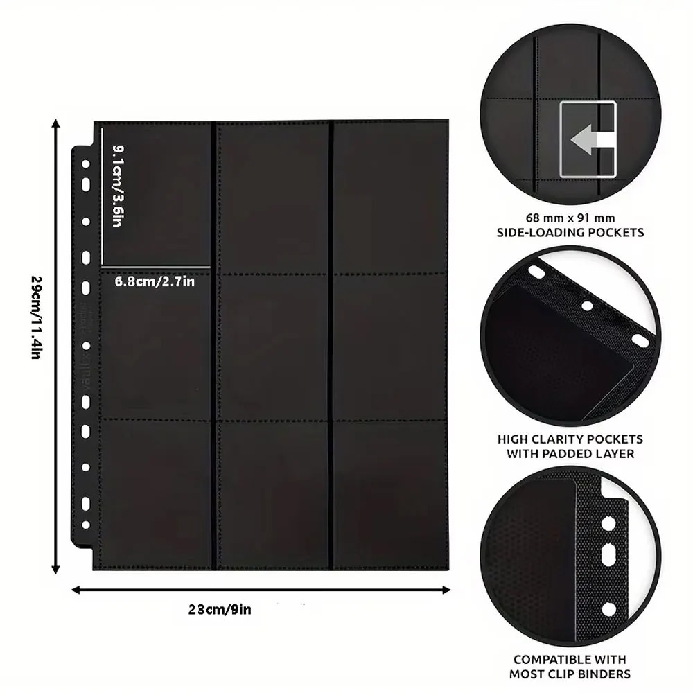 10Pack Black 9-Pocket A4 Tradi - Pokemon Binder Card 评论和价格